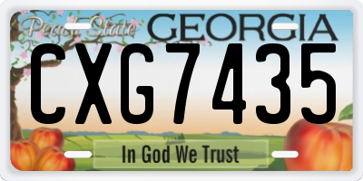 GA license plate CXG7435