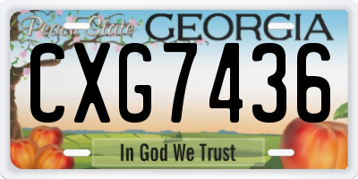 GA license plate CXG7436