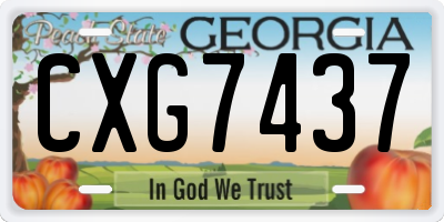 GA license plate CXG7437