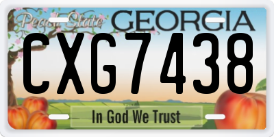 GA license plate CXG7438