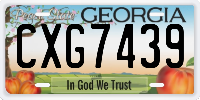 GA license plate CXG7439