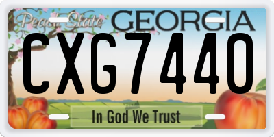 GA license plate CXG7440