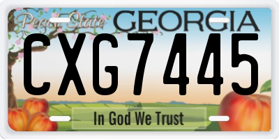 GA license plate CXG7445