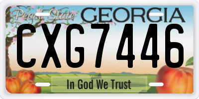 GA license plate CXG7446