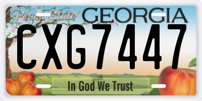 GA license plate CXG7447