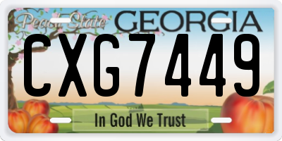 GA license plate CXG7449