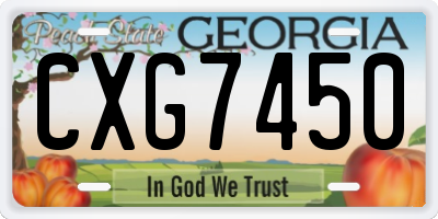 GA license plate CXG7450