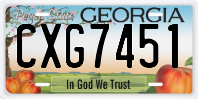 GA license plate CXG7451