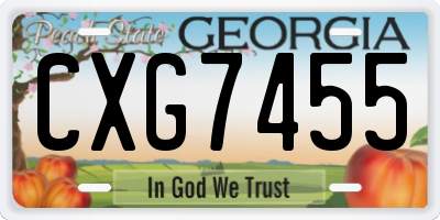 GA license plate CXG7455