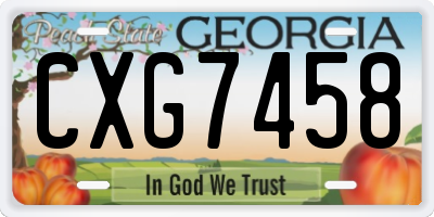 GA license plate CXG7458