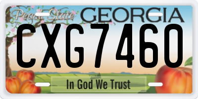 GA license plate CXG7460