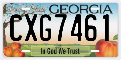 GA license plate CXG7461