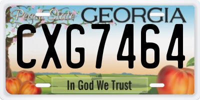 GA license plate CXG7464