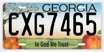 GA license plate CXG7465