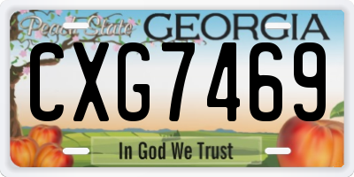 GA license plate CXG7469
