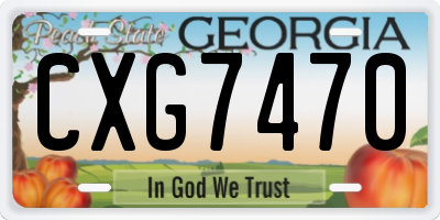 GA license plate CXG7470