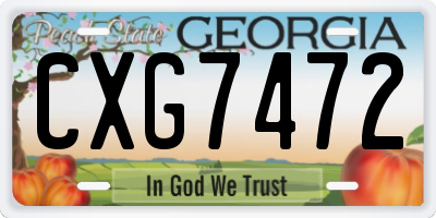 GA license plate CXG7472