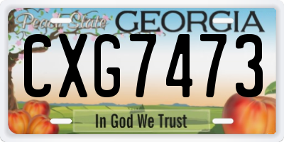 GA license plate CXG7473
