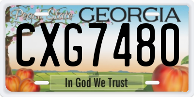 GA license plate CXG7480