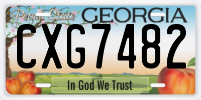 GA license plate CXG7482