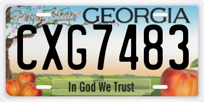 GA license plate CXG7483