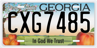 GA license plate CXG7485