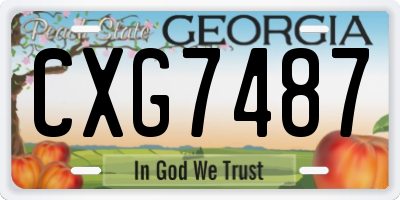GA license plate CXG7487