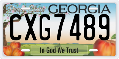 GA license plate CXG7489