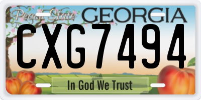 GA license plate CXG7494