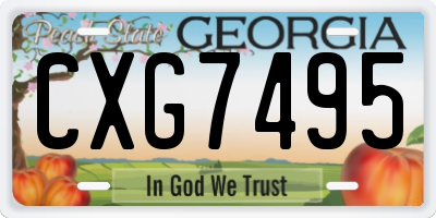 GA license plate CXG7495