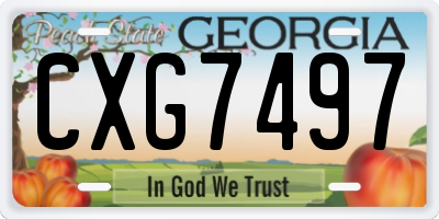 GA license plate CXG7497