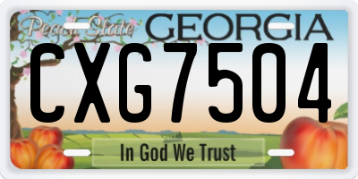 GA license plate CXG7504