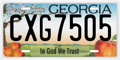 GA license plate CXG7505