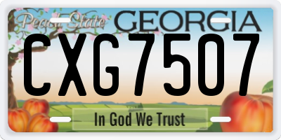 GA license plate CXG7507