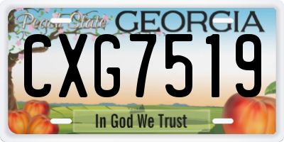GA license plate CXG7519