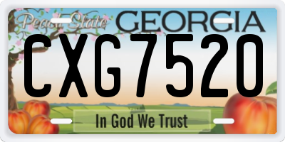 GA license plate CXG7520