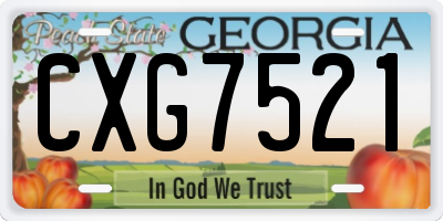 GA license plate CXG7521