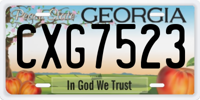 GA license plate CXG7523