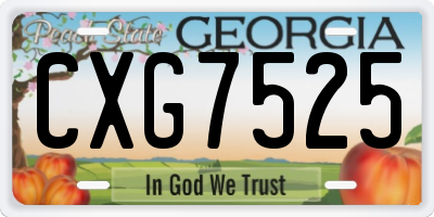 GA license plate CXG7525
