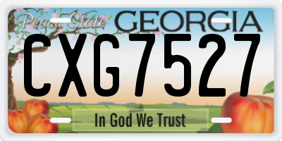GA license plate CXG7527