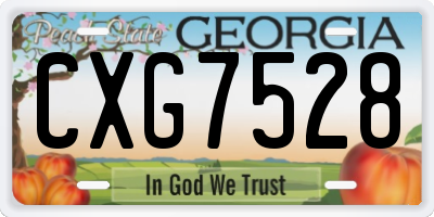 GA license plate CXG7528