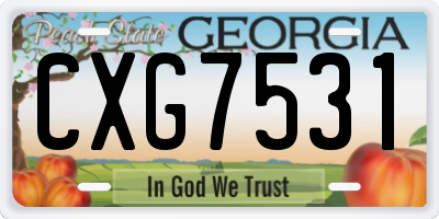 GA license plate CXG7531