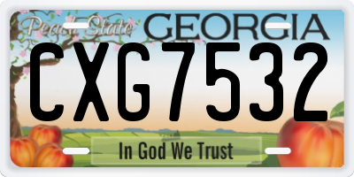 GA license plate CXG7532