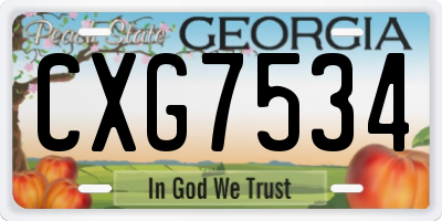 GA license plate CXG7534