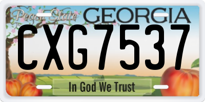 GA license plate CXG7537