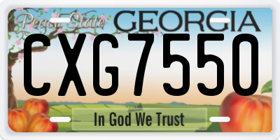 GA license plate CXG7550