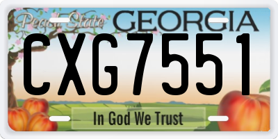 GA license plate CXG7551