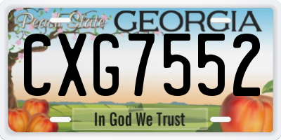 GA license plate CXG7552