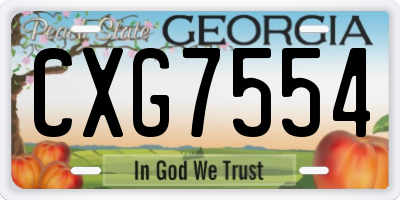 GA license plate CXG7554