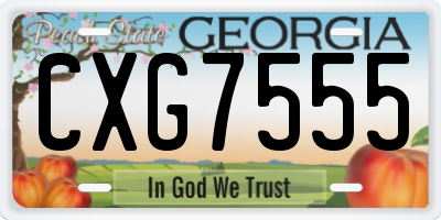 GA license plate CXG7555